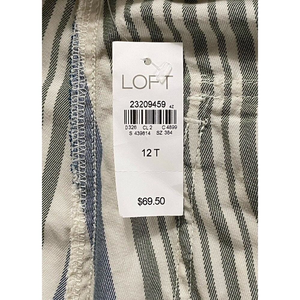 Ann Taylor Loft Belted Paperbag Pants. Striped Ivory, Women's 12T Tall. NWT!! - Picture 7 of 9